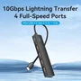 Vention Hub USB Tipo-C 3.2 CKCBB 4xUSB 1xUSB Tipo-C PD Negro
